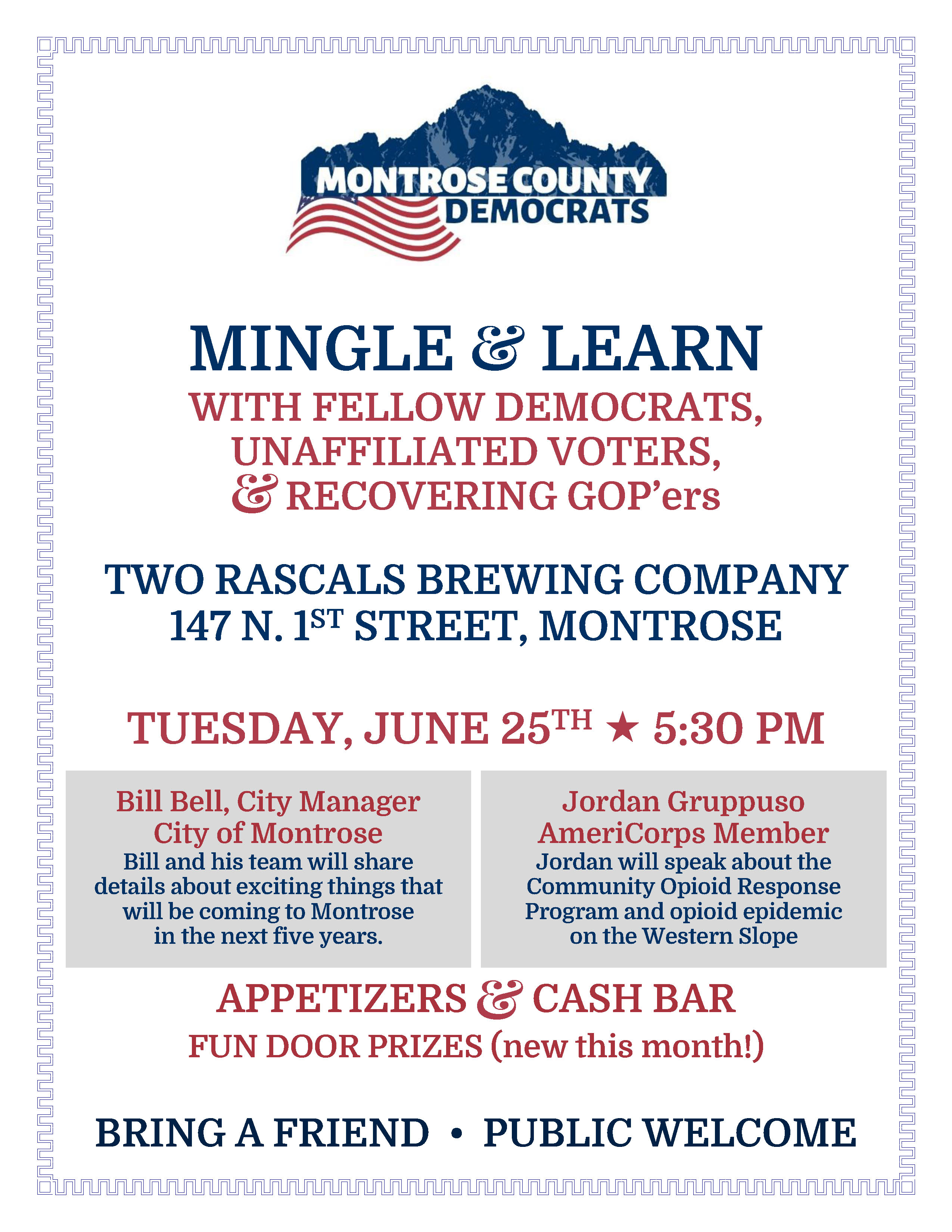 Montrose Meet & Greet | Tuesday, June 25, 2019 | Two Rascals Brewing Company