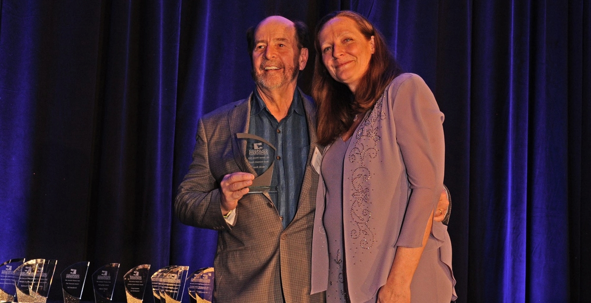 Kevin Kuns received the prestigious Rural Outreach Award from the Colorado Democratic Party on April 1, 2023. Presented by Morgan Carroll, outgoing CDP chair.