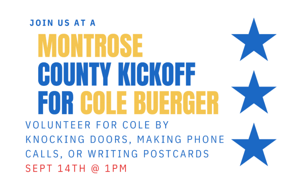 Montrose County Kickoff for Cole Buerger, candidate for Colorado Senate District 5